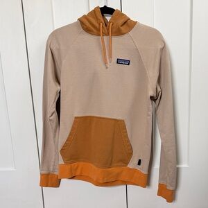 Patagonia Tan and Brown Hoodie with Logo